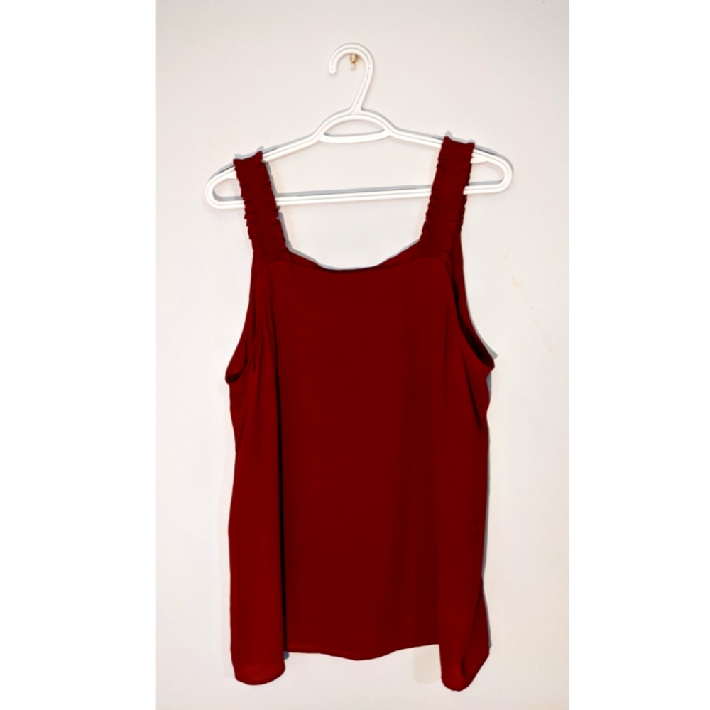 Sheer Deep Red Loft Tank Top (XL)